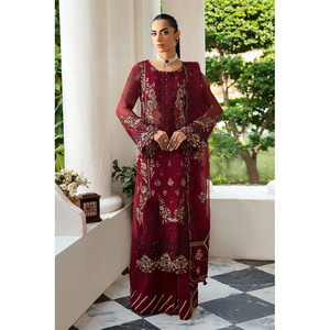 Vestidos de Noche Florales FASHIONISTA INTERNATIONAL, Tela de Satén Floral y Swiss Lawn, Estilo Indio-Pakistaní, Traje para Bodas y Fiestas - Product Image 3