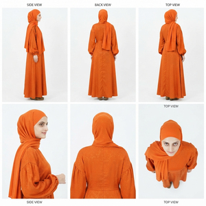 Abaya légère et respirante de style Dubaï, élégante et modeste, avec hijab assorti pour femmes, vente en gros d'abayas pour femmes - Product Image 5
