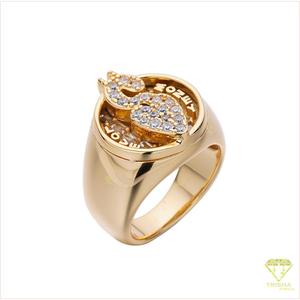 Anillo de Plata 925 de Diseño con Doble Círculo y Diamantes Cultivados en Laboratorio con Aspecto de Piedra Brillante para Revendedores Mayoristas - Product Image 2