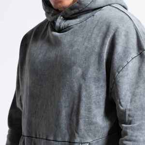Sweat-shirt à capuche pour homme, coupe classique, 100% polyester, polaire, écologique, séchage rapide, gris, hiver, décontracté, streetwear - Product Image 5
