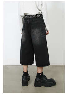 กางเกงขาสั้นสไตล์วินเทจลำลองสำหรับฤดูร้อน กางเกงขาสั้นทำงานทรงหลวม กางเกงยีนส์ขาสั้นแฟชั่นผู้ชายทรงแบ็กกี้ - Product Image 6