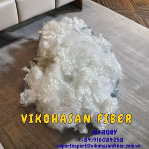 Flocos de PET 100%, Fibra Cortada de Poliéster, Certificación GRS/OEKO-TEX, Grado Reciclable Vikohasan 3D HCS, Blanco, para Juguetes, Almohadas, Sofás - Product Image 6