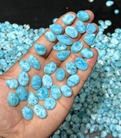 Cabochon de Larimar de haute qualité, pierre précieuse naturelle lâche, finition lisse, fourniture en gros de bijoux en Larimar naturel