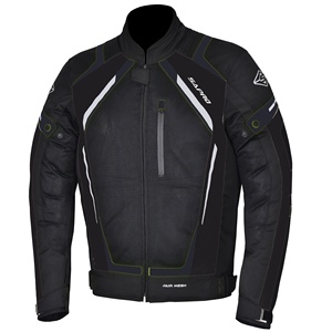 Blouson de moto d'été pour homme avec protections homologuées CE, doublure imperméable amovible et panneaux en maille respirante - Product Image 2