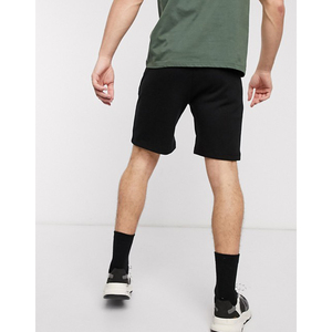 Men's Black Cotton Bermuda <b>Shorts</b> Mid Waist Elastic Waist With Pockets Casual Style Breathable Woven Fabric - Product Image 2