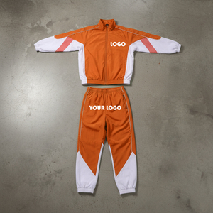 Premium Quality Custom Design Coated <b>Patchwork</b> Nylon Color block Windbreaker Zipper <b>Jacket</b> Matching Pants Baggy Tracksuit - Product Image 4