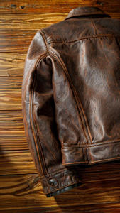 Veste en cuir de vachette véritable, fabrication artisanale, qualité classique, coupe moderne, qualité supérieure, veste en cuir de motard, design personnalisé, nouveau modèle. - Product Image 4