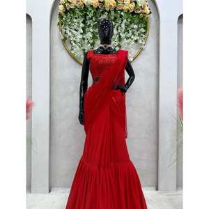 Beautiful Ready-to-Wear <b>Lehenga</b> Saree for Parties Evening Dresses - Product Image 3