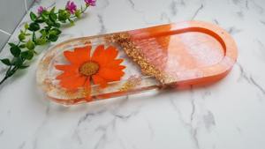 ถาดเรซิ่นลายแอลกอฮอล์อิงค์ ดีไซน์นามธรรม ถาดเรซิ่นสำหรับตกแต่งภายในอย่างสร้างสรรค์ ถาดเสิร์ฟขายส่ง งานศิลปะทำมือ - Product Image 2