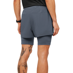 Shorts de course pour hommes Elite 2 en 1, 5 pouces, bleu titane, respirants, séchage rapide, shorts de sport pour la salle de sport - Product Image 2