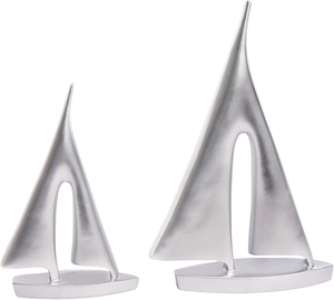Estatua Decorativa de Velero Plateado para Decoración del Hogar, Escultura Náutica Moderna para Escritorio de Oficina, Estante y Sala de Estar - Product Image 1