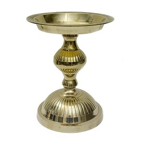 Handcrafted Brass Pedestal Compote Bowl - Antique <b>Decorative</b> Vessel Wholesale - Product Image 2