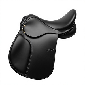 Selle de saut Sufi International en cuir véritable, selle d'équitation anglaise personnalisée, durable et confortable, avec arceau en bois - Product Image 1
