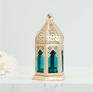 Home Decorative Metal & Glass Candle <b>Lantern</b> <b>Gold</b> Finished for Wedding & Christmas Tabletop Decor Hanging <b>Lantern</b> - Product Image 1