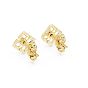 Juego de Aretes Minimalistas con Diamantes Cultivados en Laboratorio, Oro Amarillo Sólido de 18 Quilates, Chapado en Rodio, Certificados, para Compromiso, Boda, Fiesta, San Valentín - Product Image 3