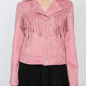 Chaqueta de Cuero de Gamuza para Mujer OEM, Abrigo de Invierno de Lujo con Tacto Suave y a la Moda, Etiqueta Privada Personalizada - Product Image 5