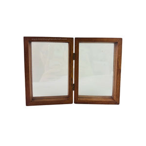 Cadre double en bois artisanal - Présentoir photo minimaliste à double charnière - Décoration intérieure sur le thème de la plage - Product Image 2