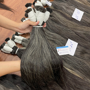 Extensiones de Cabello Humano Vietnamita Gris Premium en Oferta, 100% Natural Virgen en Paquetes, Cabello de Alta Calidad - Product Image 1