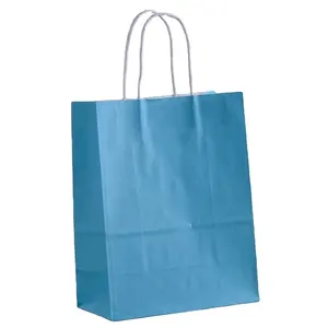 价格优惠的纸袋可生物降解纸袋带扭转手柄的杂货纸袋