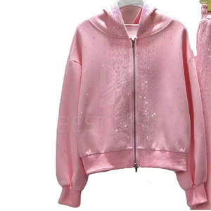Women's Rhinestone Tracksuit Set with a Stylish Fit for Day-to-<b>Night</b> Fashion 100_ Cotton Women Track - Product Image 6