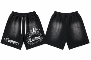 Shorts pour hommes For Records 100% coton avec cordon de serrage, style urbain, couleur unie, taille mi-haute, respirant, écologique, tendance - Product Image 3