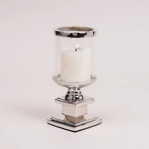 Stainless Steel Candleholder Set Clear Glass With Silver Base For Home Decoration Wedding Table Centerpiece - Product Image 4