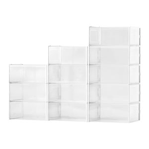 Set di 12 Scatole Impilabili per Scarpe, Organizzatori in Plastica Salvaspazio Modulari per Sneakers Taglia 11 USA e Taglie Grandi e XXL - Product Image 1