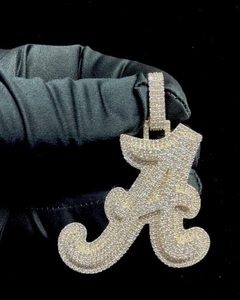 Colgante de Lujo con Letra Inicial del Alfabeto Hip Hop, Personalizado con Moissanita, Plata 925, Regalo para Él y Ella - Product Image 6