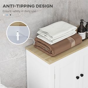 Mobile Bagno Moderno Bianco con 4 Ante in MDF e 2 Ripiani Regolabili - Product Image 6