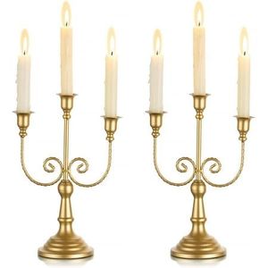 Decorative <b>tall</b> metal candelabra candle stand centerpiece for weddings dining <b>table</b> elegant modern home decor accent - Product Image 3