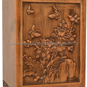 Urne funéraire en bois artisanale, très demandée, pour cendres d'adultes, urnes funéraires pour enterrement. - Product Image 2