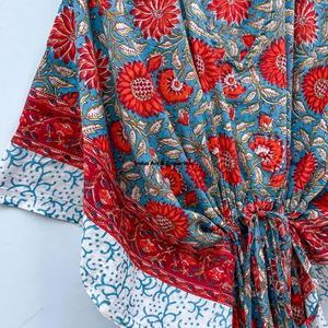 Wholesale Hand Block Printed Cotton <b>Kaftan</b> Block Printed Cotton <b>Beach</b> <b>Kaftan</b> Women Party Dress Wear Night Maxi Dress - Product Image 4