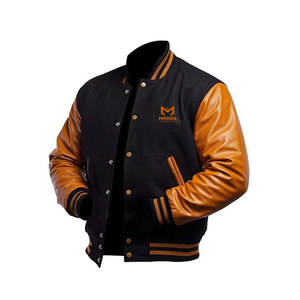 Chaqueta de Invierno para Hombre de Algodón/Cuero con Logotipo Personalizado al por Mayor, Transpirable, para Uso en Exteriores, con Cuello Alto y Logotipo Frontal - Product Image 1