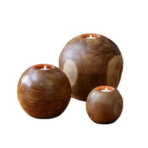 Portavelas de madera decorativo para el hogar de diseño estándar, portavelas de madera de olivo de primera calidad a un precio asequible - Product Image 1