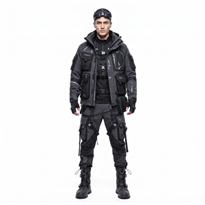 Ensemble veste tactique et pantalon cargo pour homme 2024, style techwear, streetwear urbain, cyberpunk, multi-poches, imperméable, vêtements utilitaires d'extérieur - Product Image 1