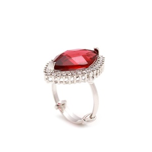 Garnet Gemstone Bridal <b>Ring</b> in 925 <b>Sterling</b> <b>Silver</b> Marquise Cut Orange Coral Halo Wedding Statement Engagement <b>Ring</b> for Women - Product Image 3