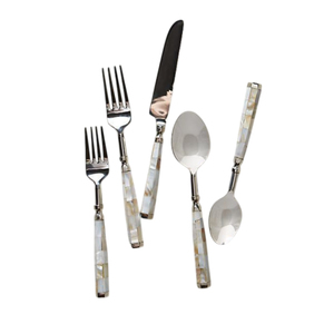 Wholesale Luxurious Stainless Steel Flatware Vintage Royal Pearl Handle <b>Knife</b> <b>Fork</b> <b>Spoon</b> <b>Set</b> Custom Tableware Kit for Home Decor - Product Image 2