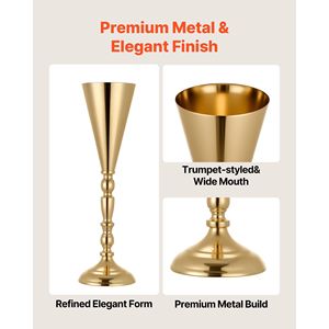 20 Pezzi Vasi Alti per Fiori da Matrimonio, Facile Installazione, Elettroplaccati, 16.9 Pollici, Centrotavola per Banchetti e Decorazioni per Tavoli Nuziali - Product Image 4