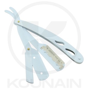 KOUNAIN KN-89658 Stainless Steel <b>Single</b> <b>Blade</b> Straight <b>Razor</b> Plastic Wood Handle Men's Face Body Shaving Barber-Grade - Product Image 5