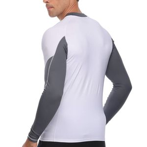 Vente en gros de chemises de compression à manches longues, blanches et grises, à séchage rapide, pour l'entraînement au BJJ Jiu Jitsu - Product Image 3