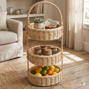 Cesta de Ratán Apilada Hecha a Mano - Product Image 3