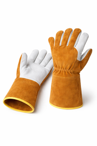 Guantes de Soldadura de Cuero Reforzado con Protección de Puño Largo para Trabajos de Metalurgia y Fabricación Resistentes al Calor - Product Image 2
