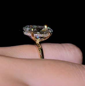 Bague Classique en Diamant Jaune Taille Ovale pour Femme, Or Blanc, Diamant Jaune Ovale, Sertissage Élégant à Griffes, Bijou de Mariage, Cadeau - Product Image 2