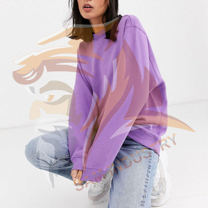 <b>Drop</b>-shoulder Women's Winter Spring Autumn Hooded Sweatshirt Casual Pocket Loose Fit Style 100% Cotton Customizable Hoodie - Product Image 5
