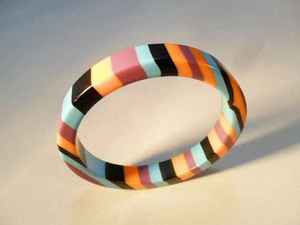Fashionable Blue and Black Striped Silicone Resin Bangle Bracelets Unisex Casual Sporty Stylish Cute Party Fashion Jewelry - Product Image 6