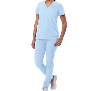 Hospital Scrub Uniforms Sets <b>Polyester</b> <b>Rayon</b> Spandex Women Nursing Clothes Customized Logo Wholesale Medical Wear Nurse Suit - Product Image 4