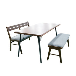 Traditional Outdoor Dining Set Teak Wood <b>Table</b> <b>Bench</b> Wood Frame Cushioned Weather Resistant <b>Garden</b> Furniture 4 Seater - Product Image 3