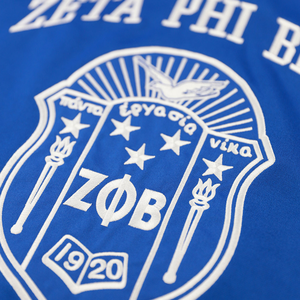 Maillot de football Zeta Phi Beta bleu roi, maillot de sororité ZPB pour femmes, chemise athlétique à col en V, vêtements grecs, style HBCU - Product Image 3