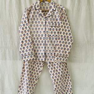 Nouvel arrivage : Ensemble de nuit en coton pour femme, magnifique pyjama indien imprimé à la main, 100 % coton - Product Image 1