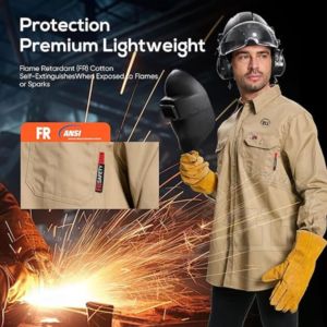 Camisa ZUNEZI FR en Oferta, Camisa de Trabajo para Hombre con Botones, Impermeable, Resistente al Fuego, Nivel de Protección Contra Incendios - Product Image 4